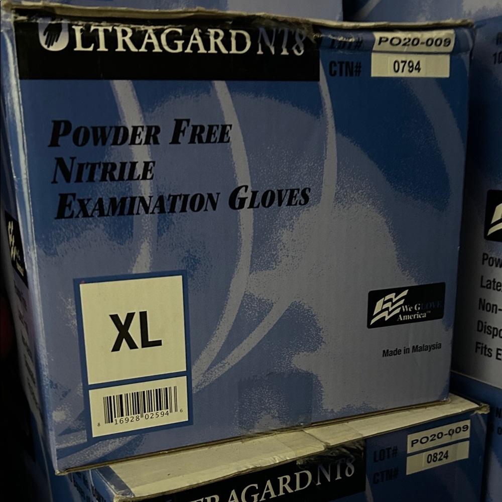 1 box w/ 12 50 pcs each box Ultragard XL Nitrile Examination Gloves
